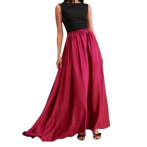 Ripley Rader Black/Fuchsia Ponte Knit and Satin "Ashley" Maxi Dress 2